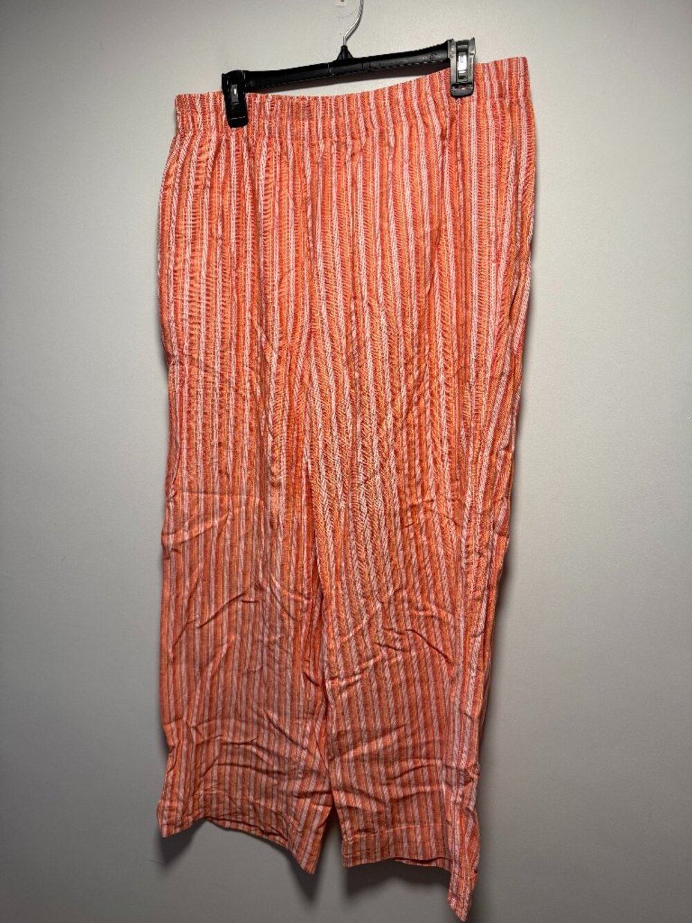 Old Navy Super Wide Leg High Rise Linen Blend Stripe Pant Large T - Picture 2 of 8